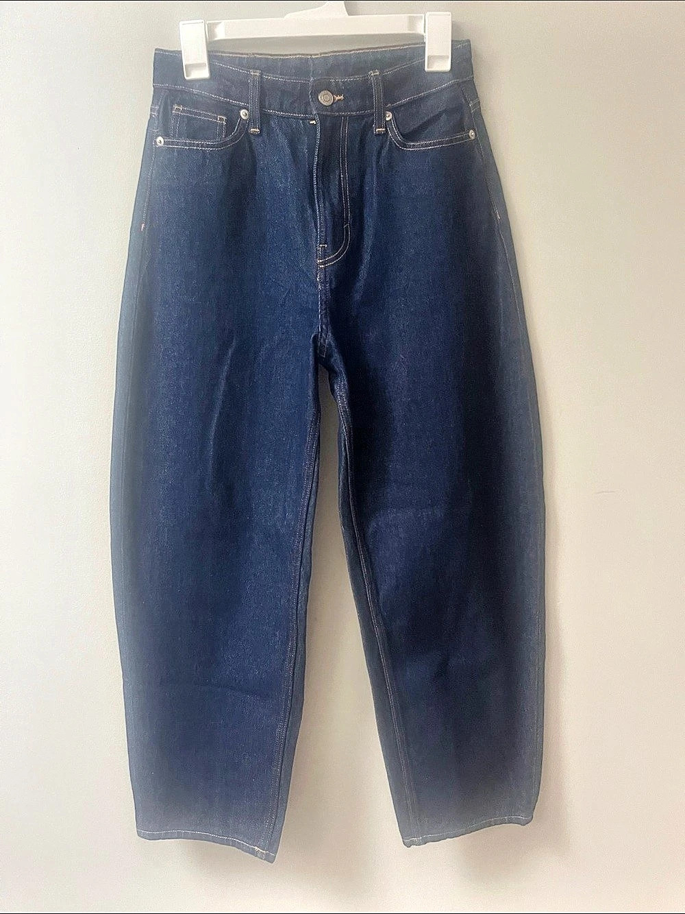 H&M Barrel -Leg Jeans in Dark Blue EUR 34 Like New